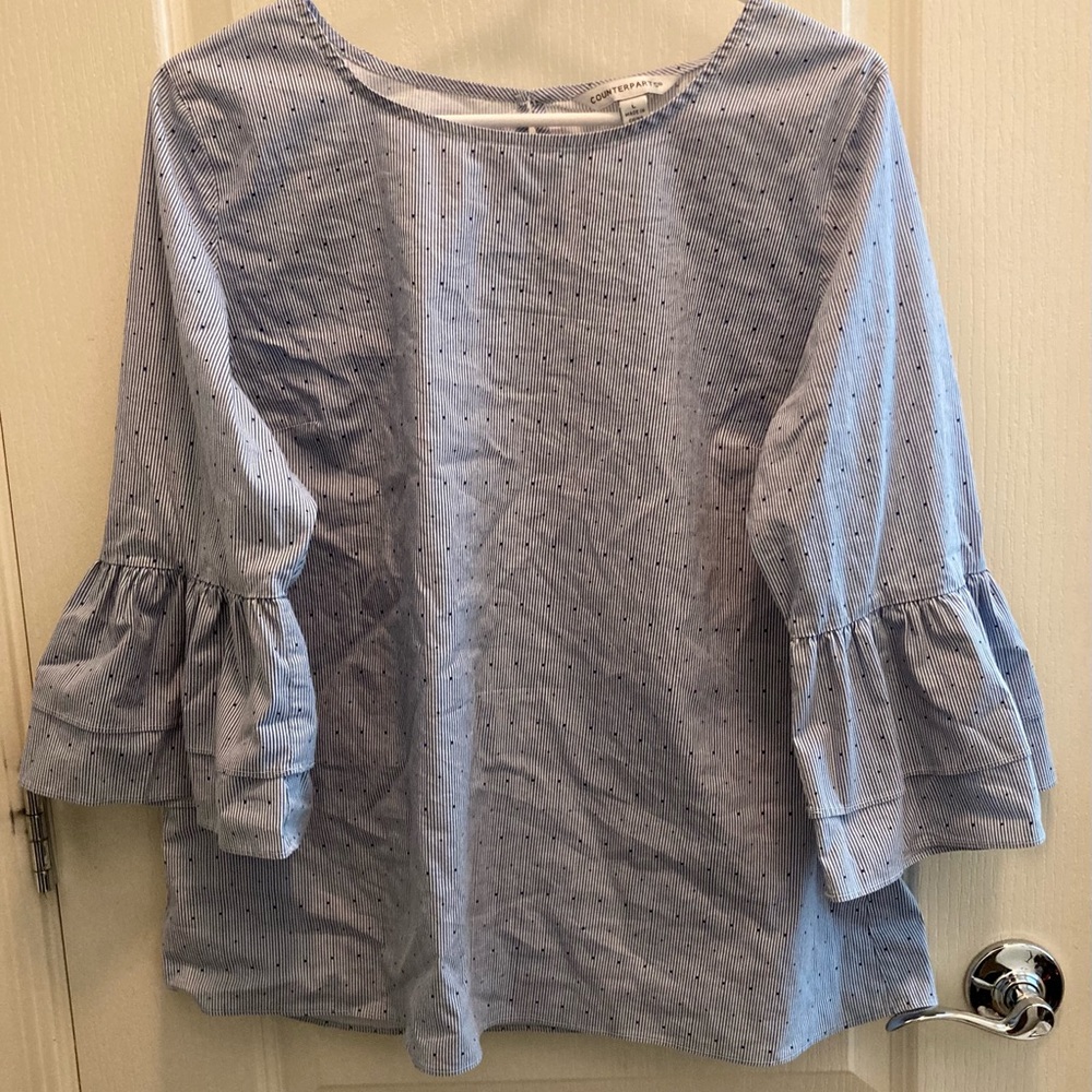Counterparts blue and white shirt size Large